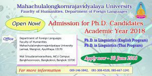 Faculty of Humanities, Admission for Ph.D. Candidates Program in Linguistics
